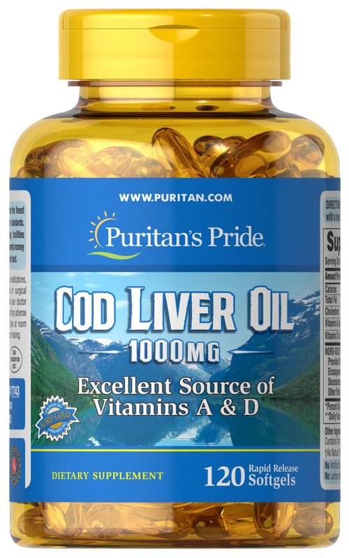  Cod Liver Oil 1000 mg by 120 Softgels