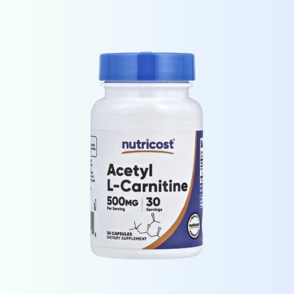 Acetyl L-Carnitine Capsules, 500 mg x 30 (Nutricost) Exp : 7/27