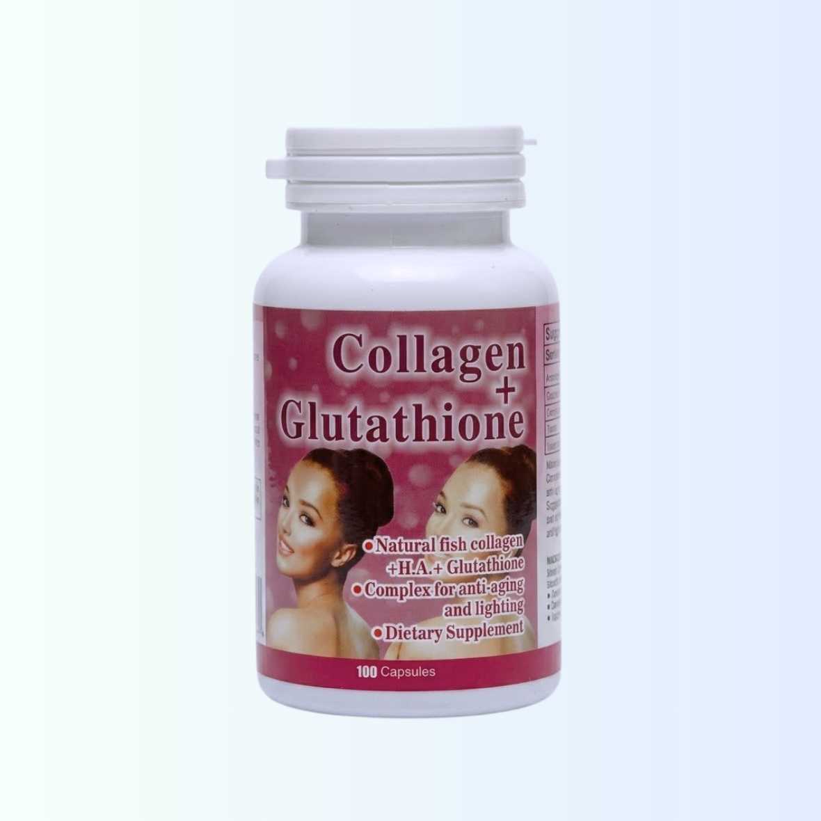 Collagen + Glutathione Capsules x 100 Exp : 8/27