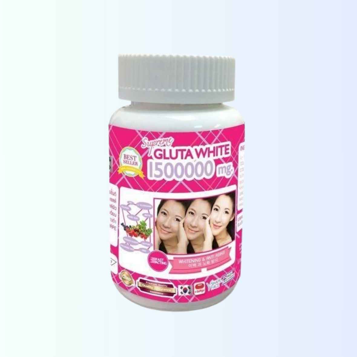 Gluta white 1500000mg x 30 ( Supreme ) Exp : 4/27